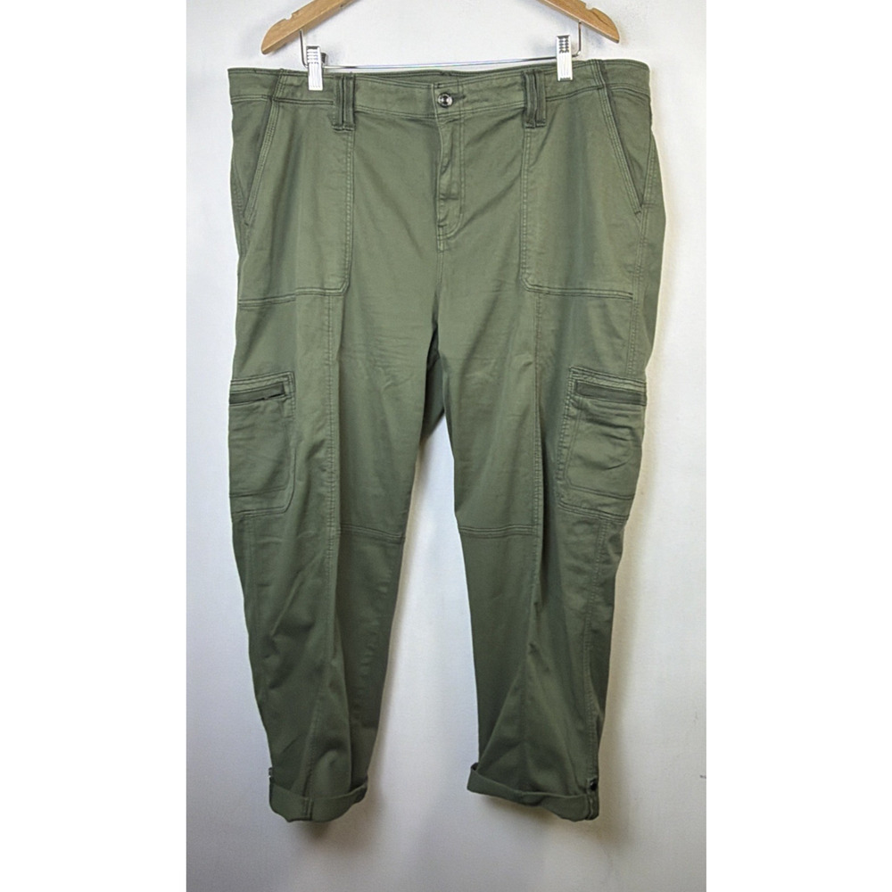 Chico's Olive Utility Wide-Leg Cargo Pants